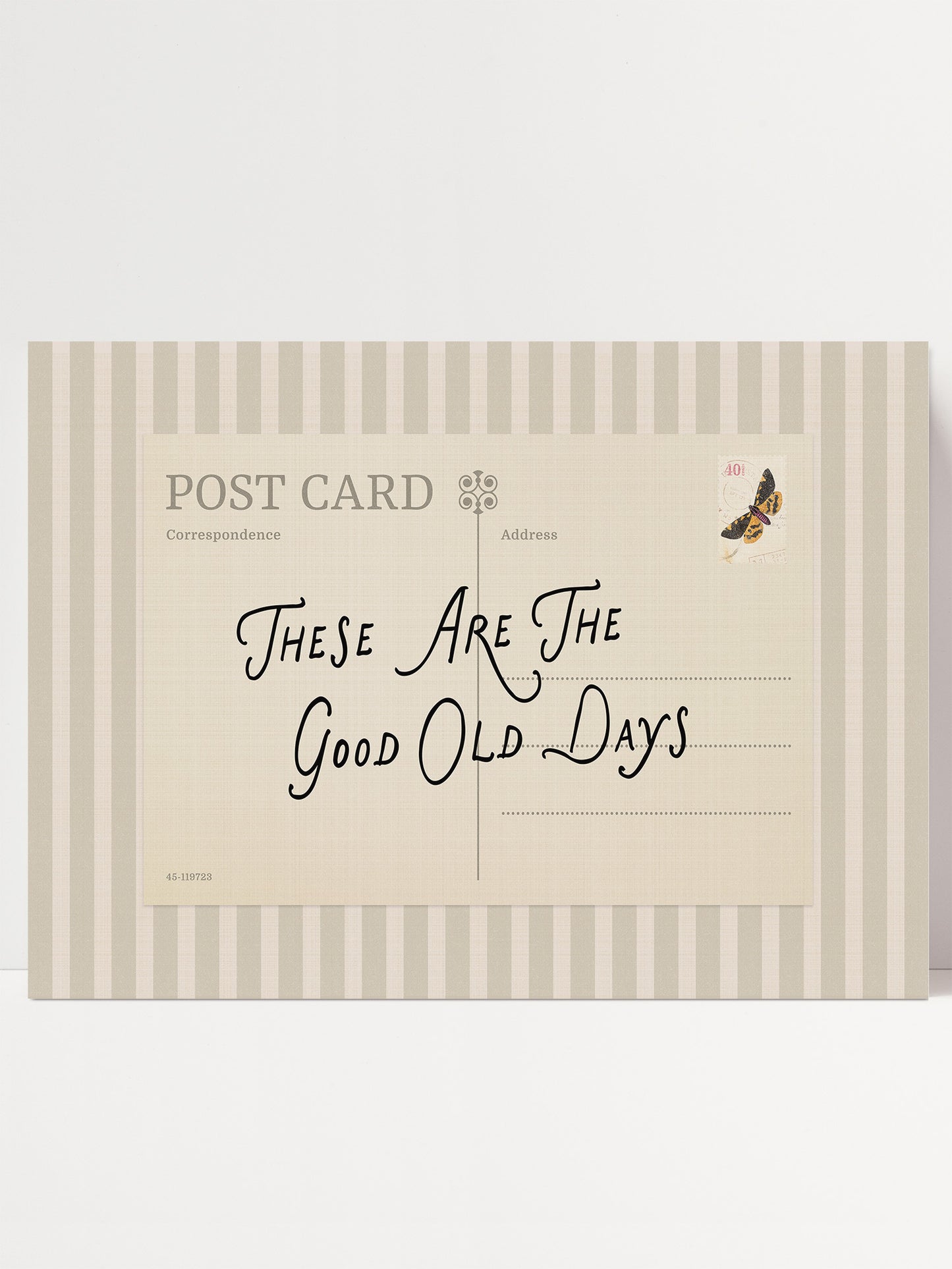 Striped Retro Postcard Print, These Are The Good Old Days