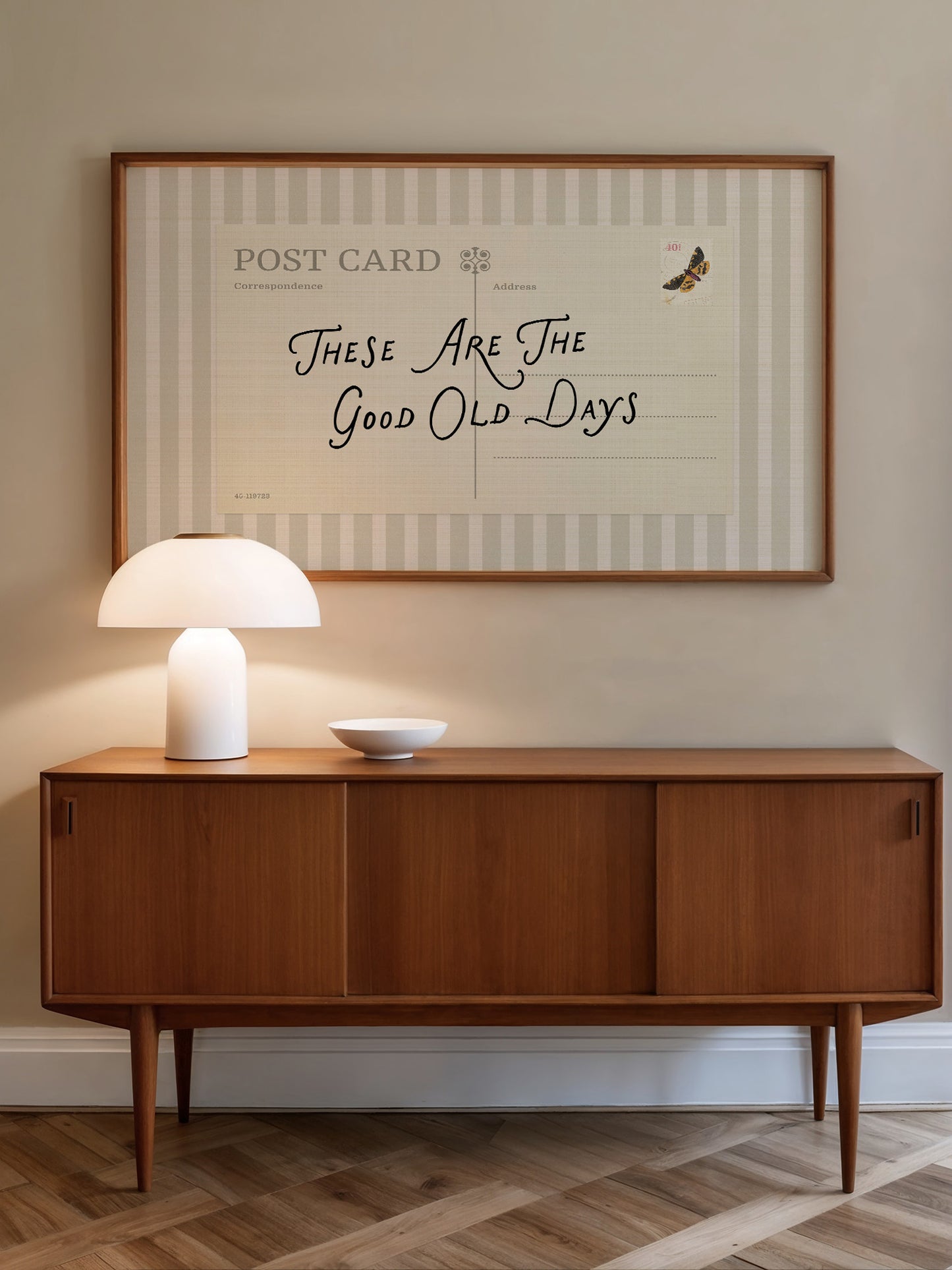 Striped Retro Postcard Print, These Are The Good Old Days