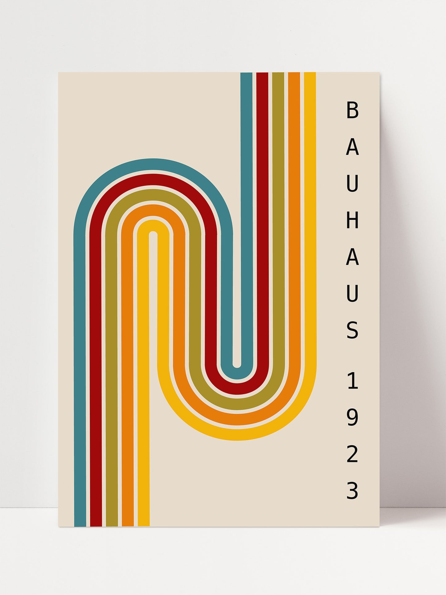 Retro Stripes Bauhaus Poster | Unframed