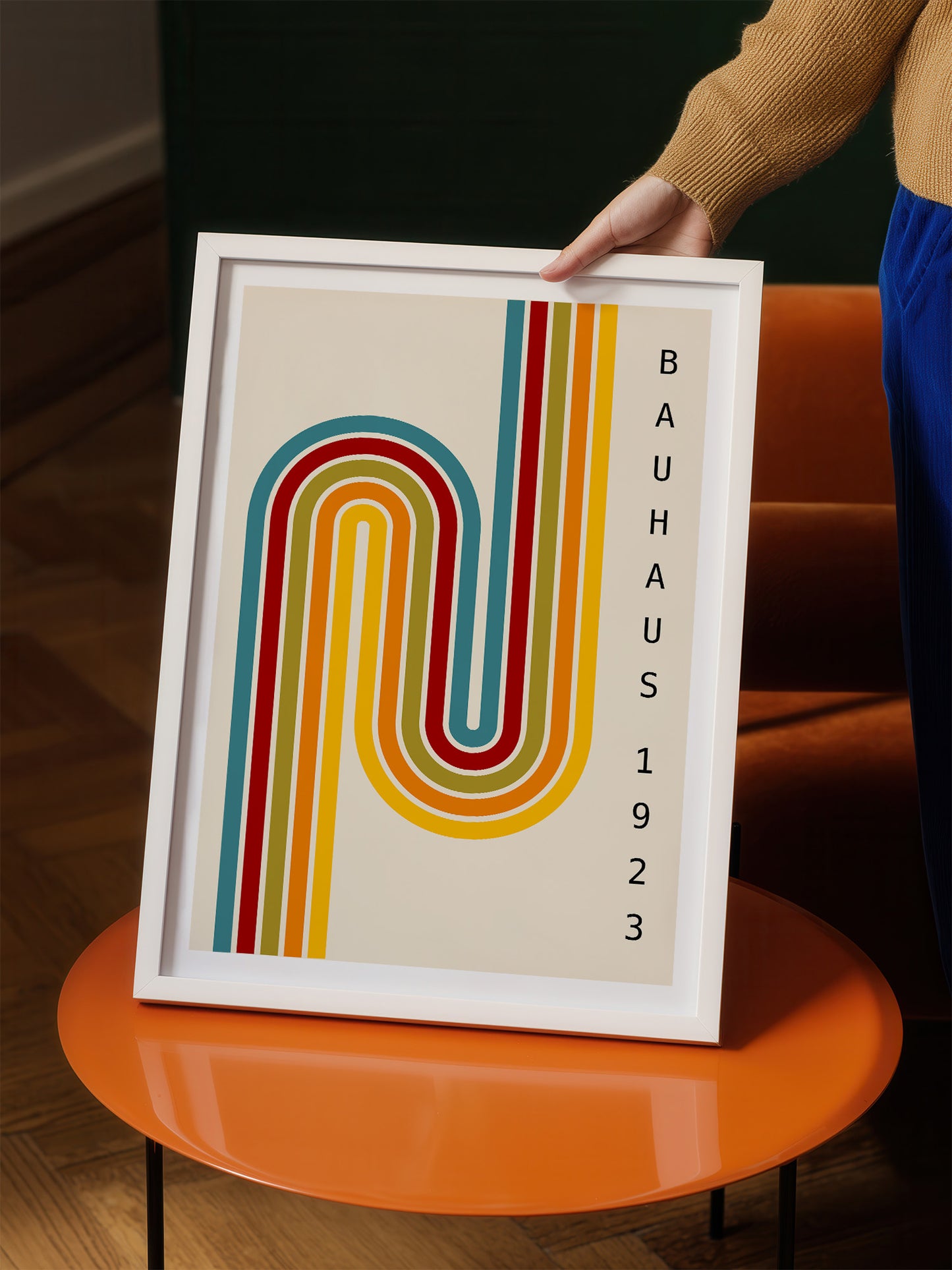 Retro Stripes Bauhaus Poster | Unframed