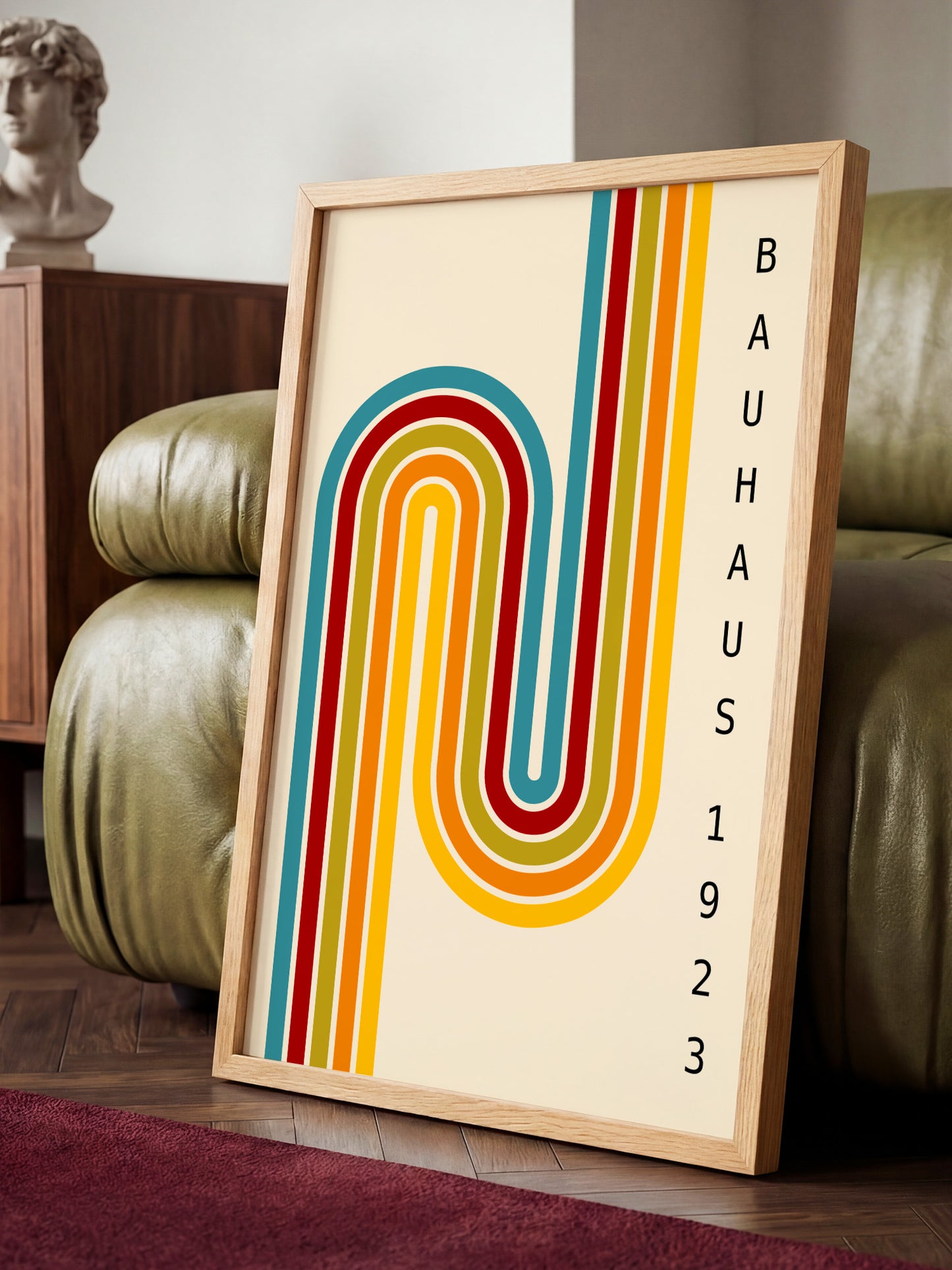 Retro Stripes Bauhaus Poster | Unframed