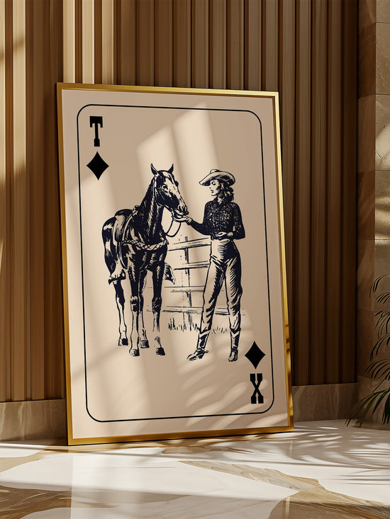 Cowgirl Playing Card Poster