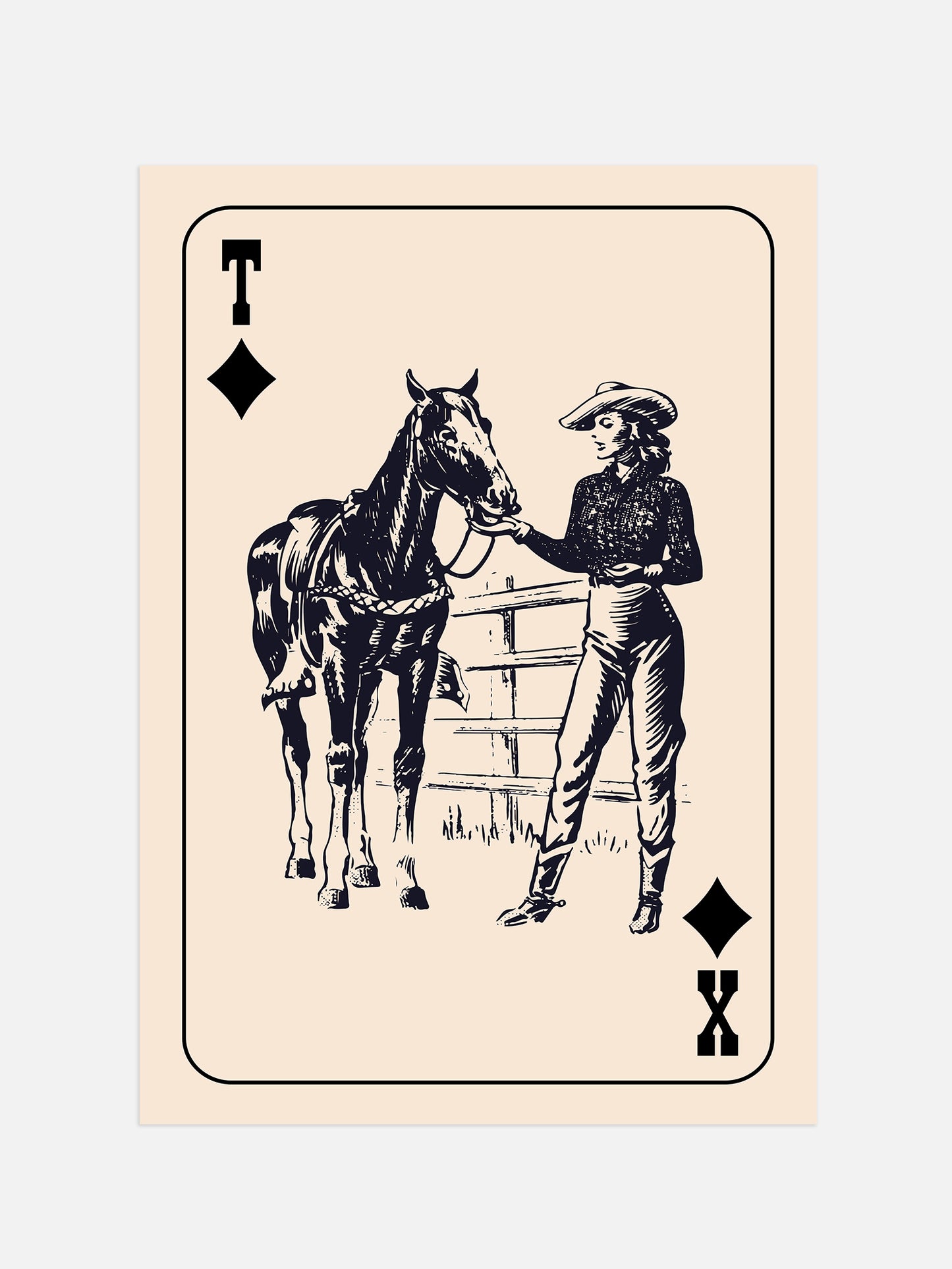 Cowgirl Playing Card Poster