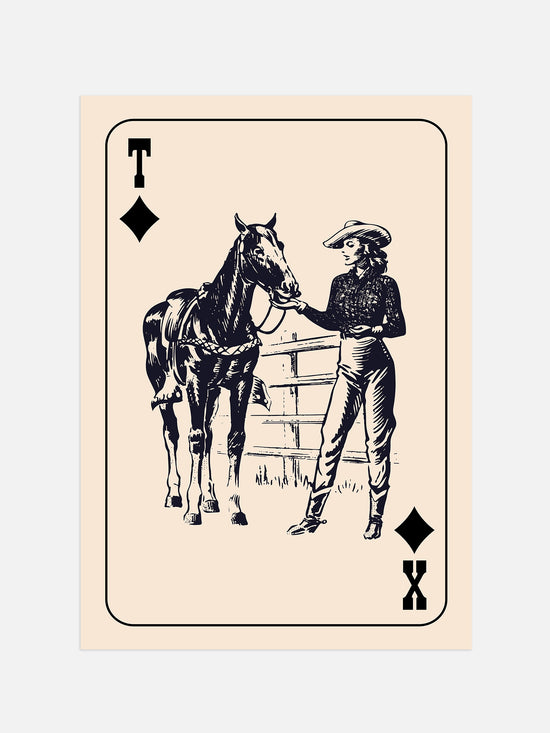 Cowgirl Playing Card Print | Digital Download