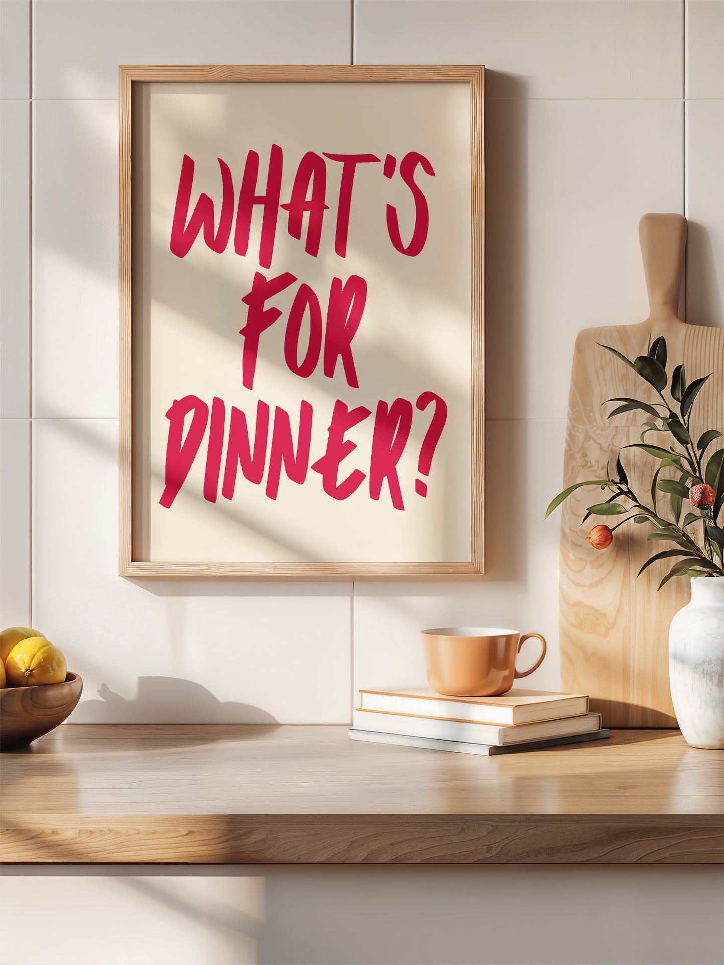 What's For Dinner Print - Red