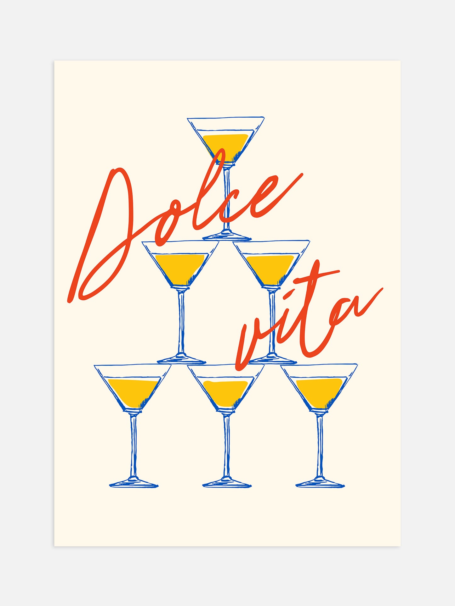 Wine Glasses Illustration Poster