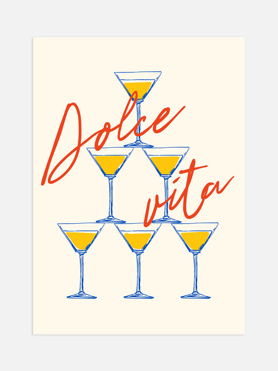 Wine Glasses Illustration Poster