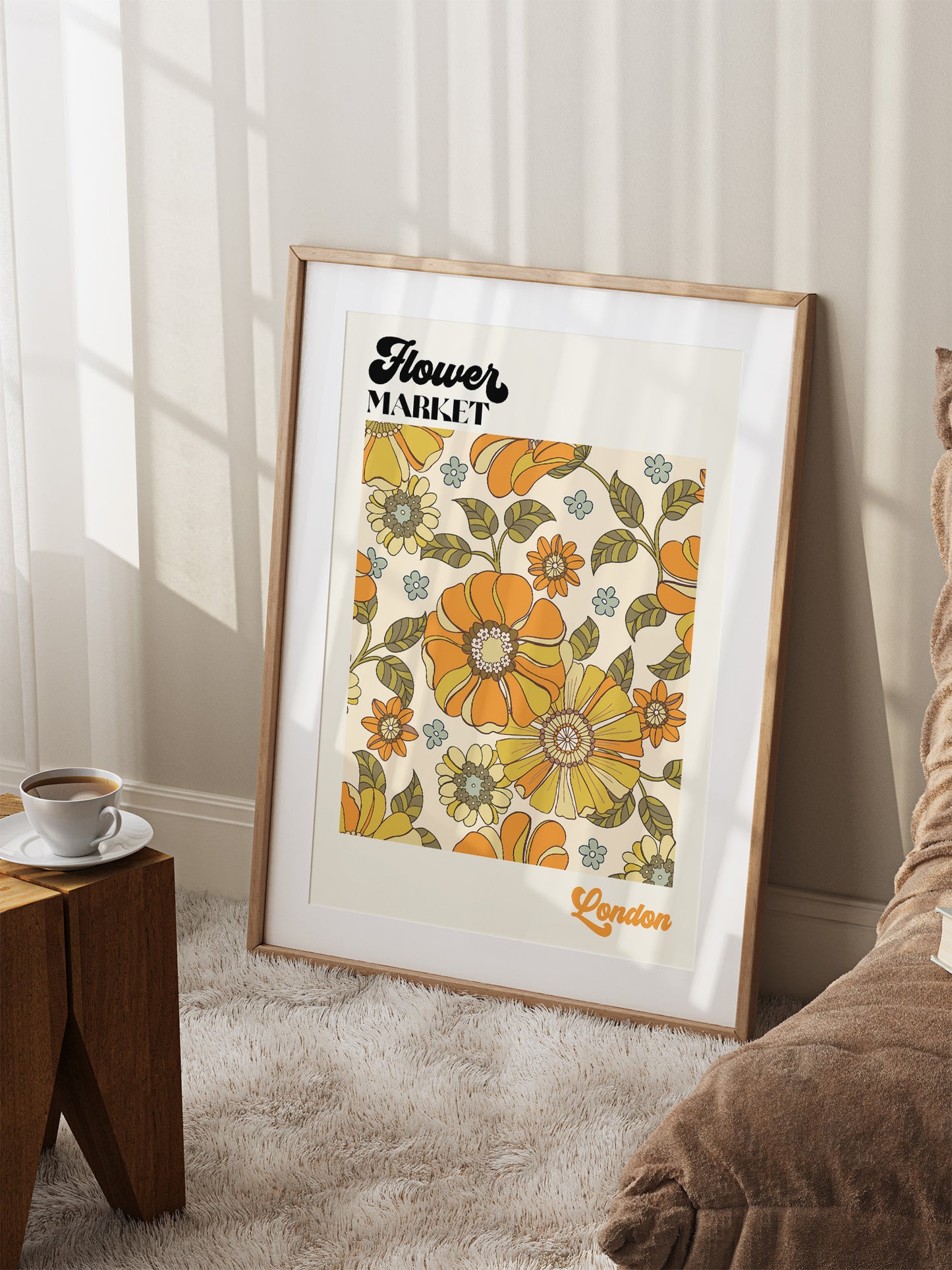 Retro London Flower Market Print