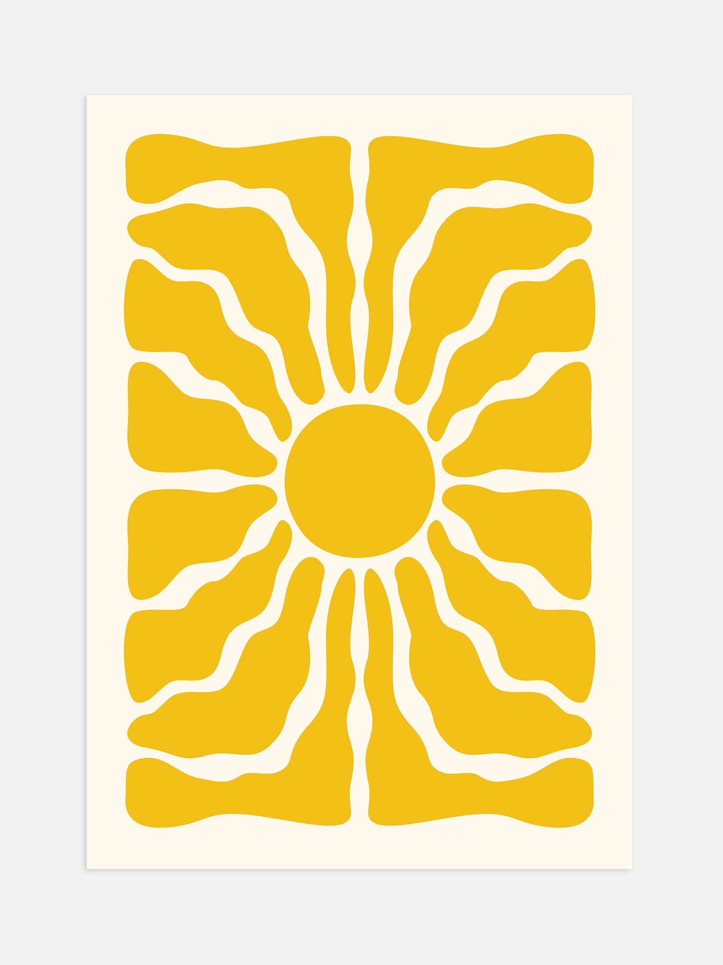 Yellow Wavy Flower Poster