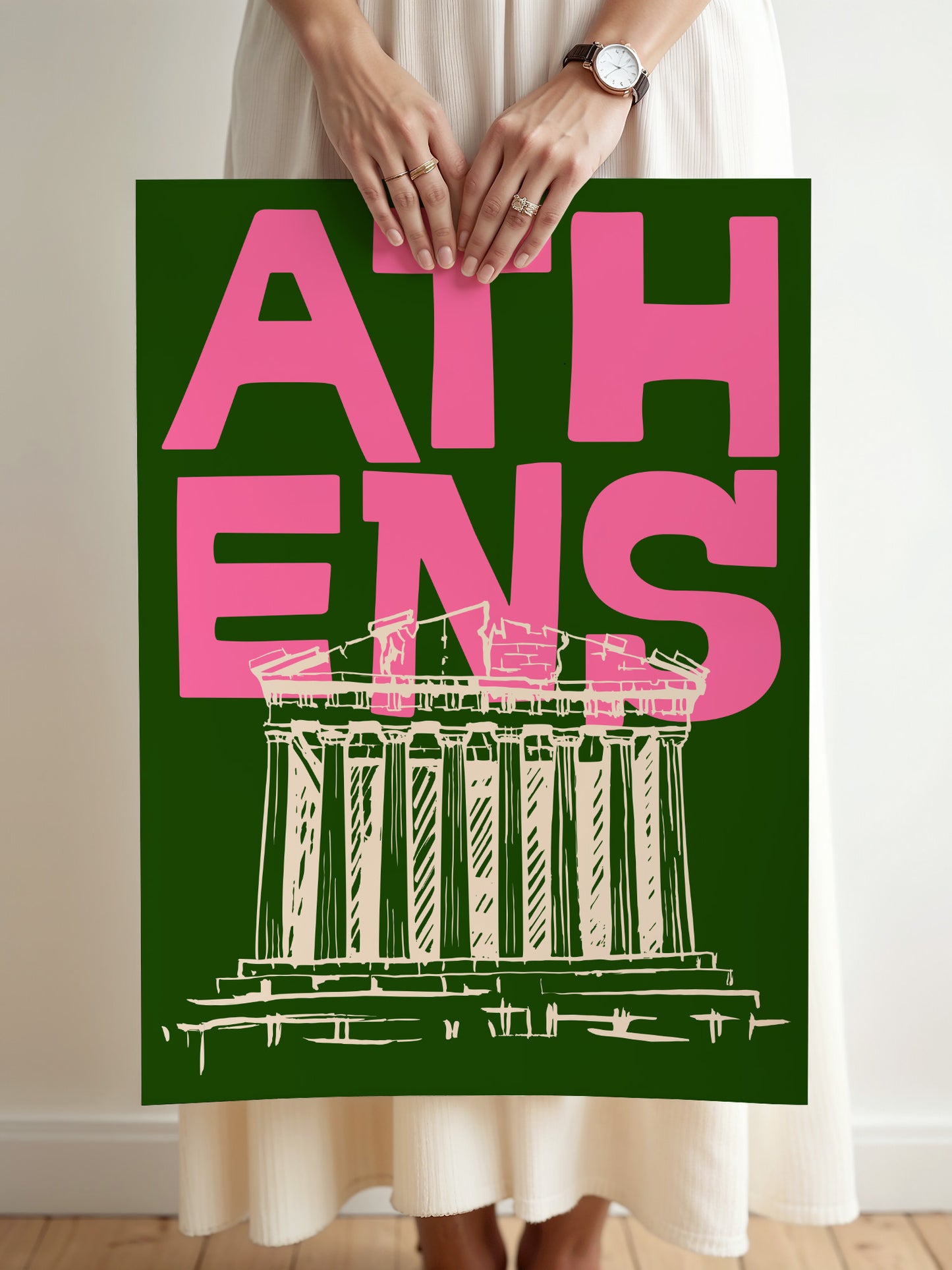 Retro Athens, Greece Travel Poster