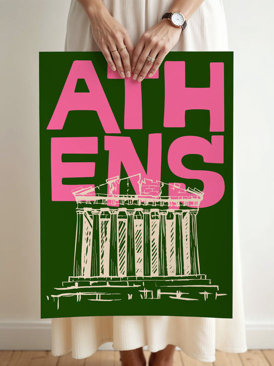 Retro Athens, Greece Travel Poster