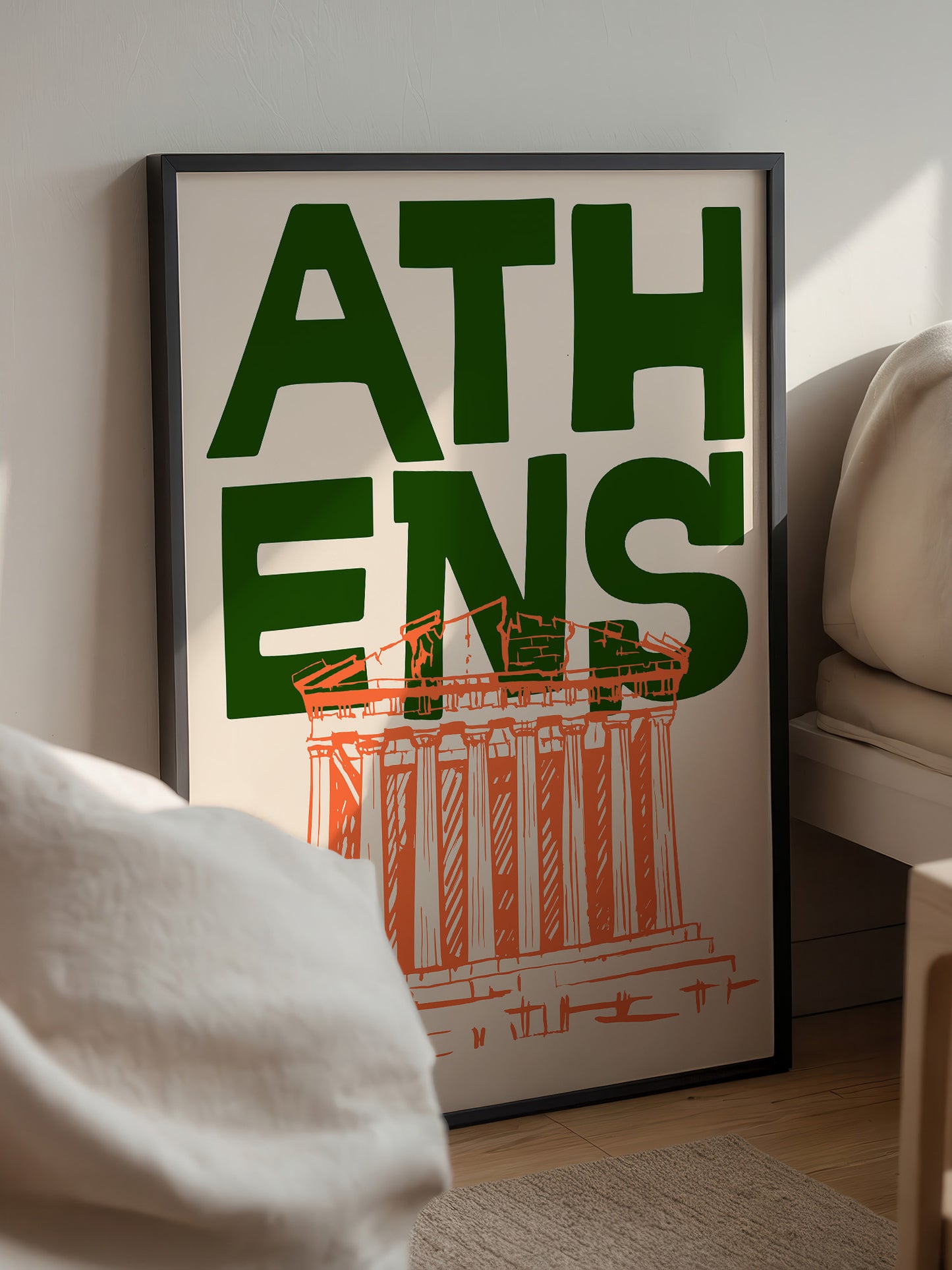 Retro Athens, Greece Travel Poster