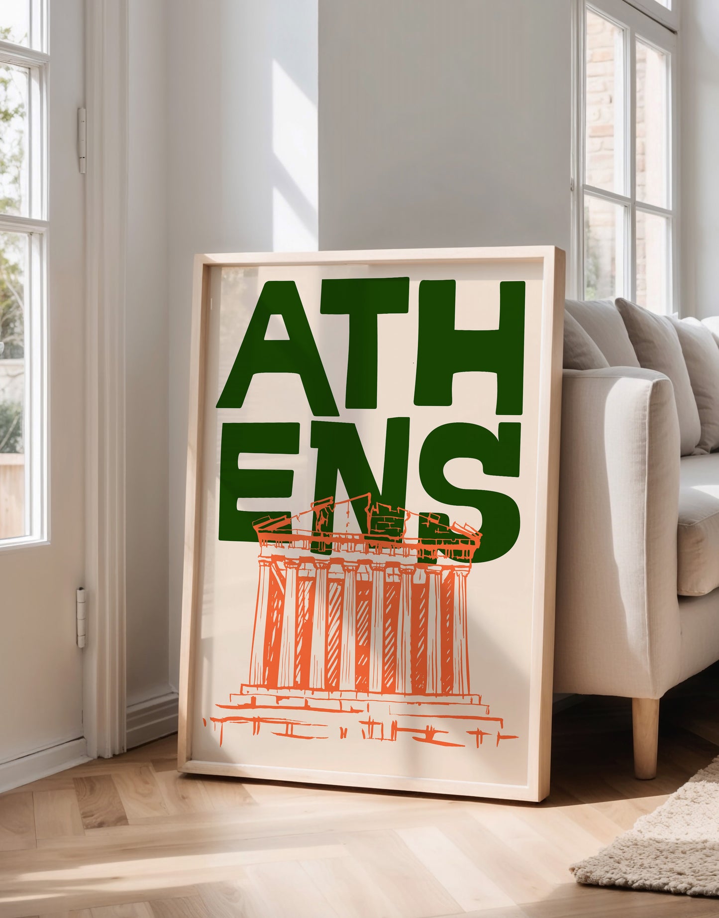 Retro Athens, Greece Travel Poster