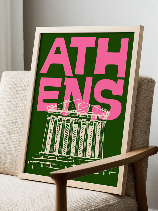 Retro Athens, Greece Travel Poster