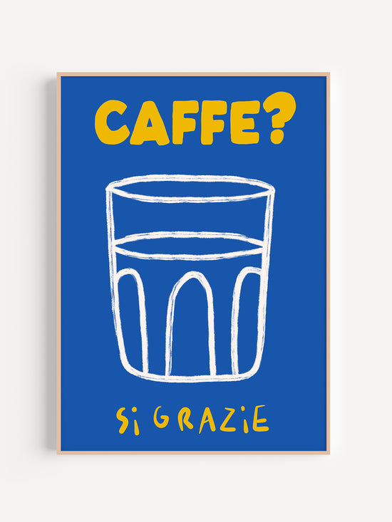 Blue Caffe Art Print