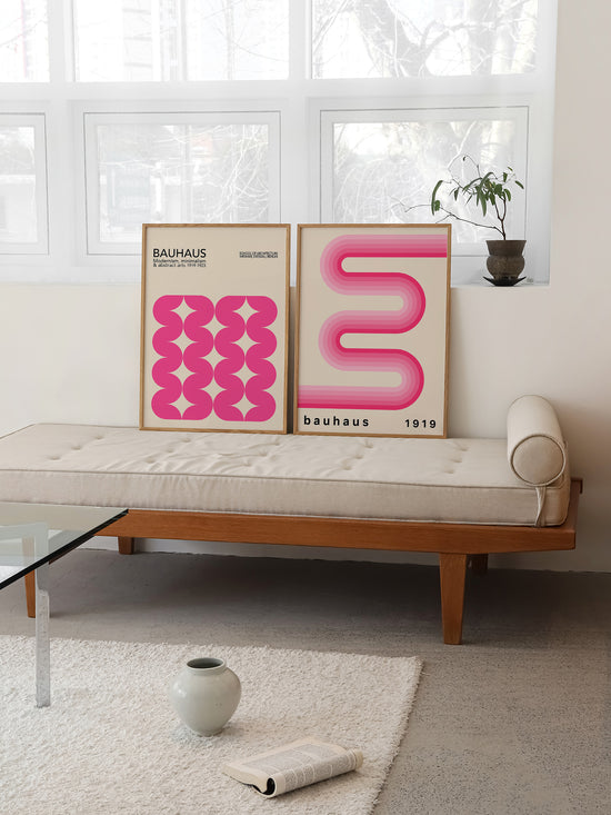 Pink Bauhaus Print Set