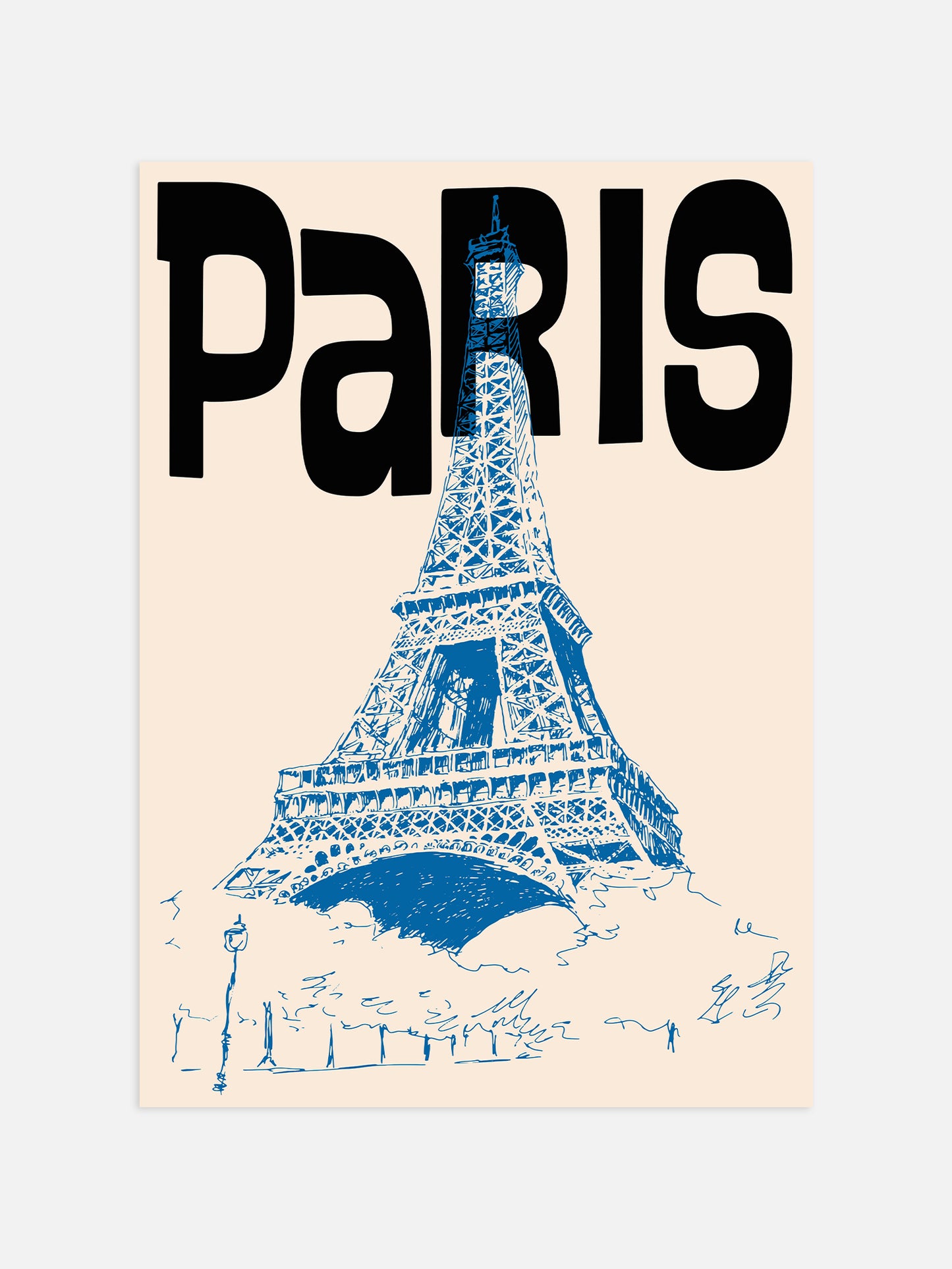 Paris Travel Poster | Blue And Black