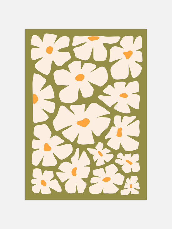 Retro Flowers Poster