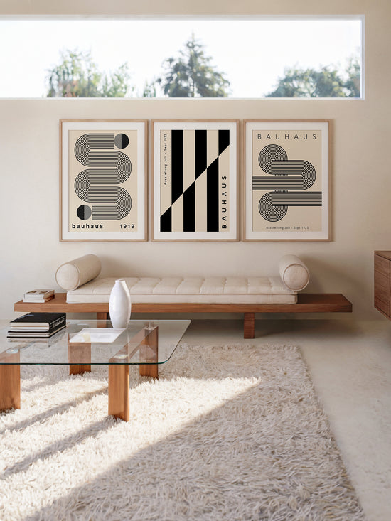 Set Of 3 Black Bauhaus Prints | Digital Download