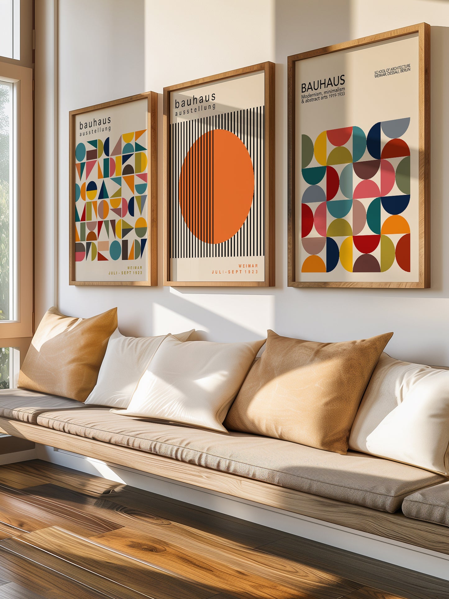 Set Of 3 Geometric Bauhaus Prints