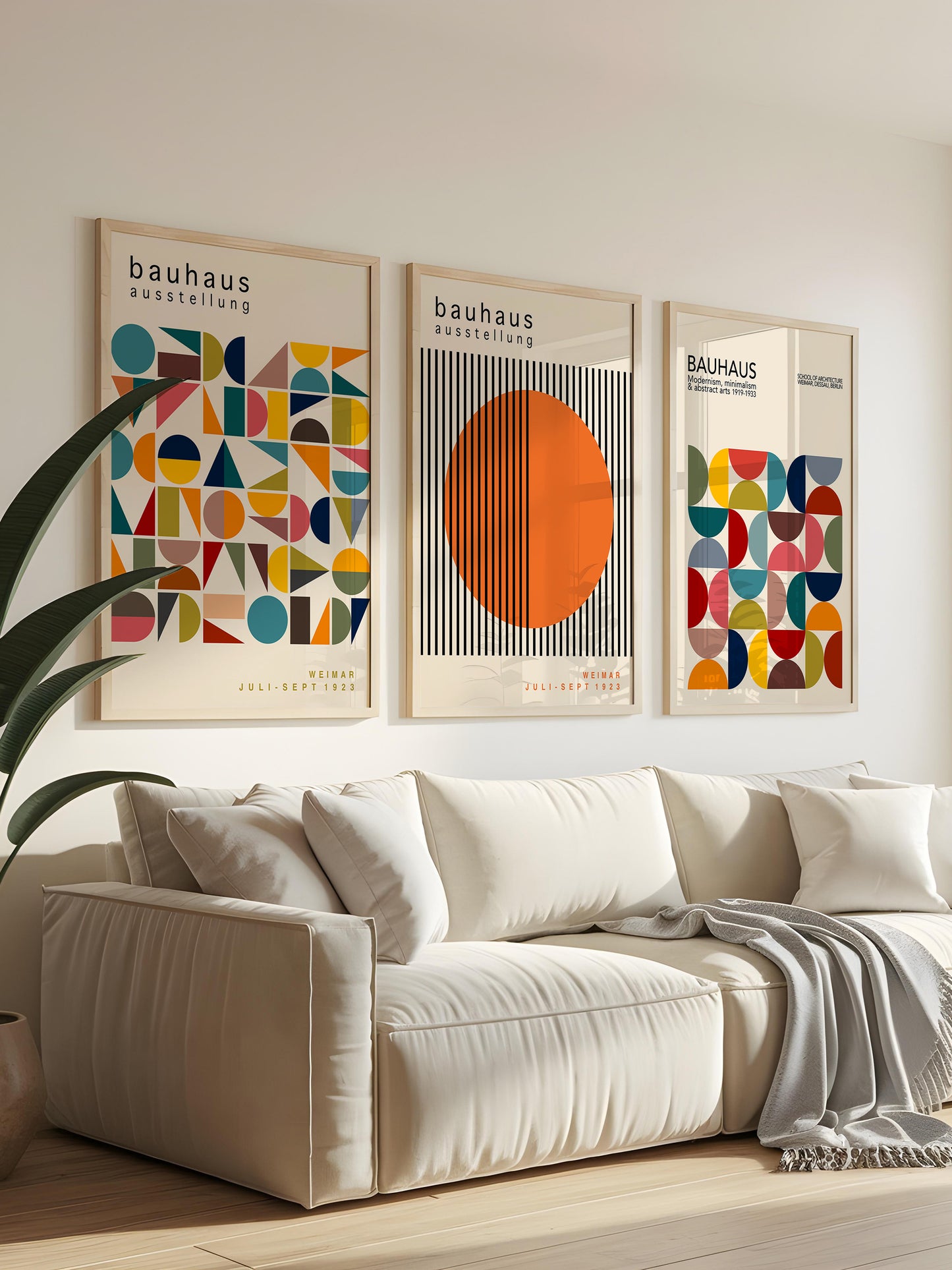 Set Of 3 Geometric Bauhaus Prints