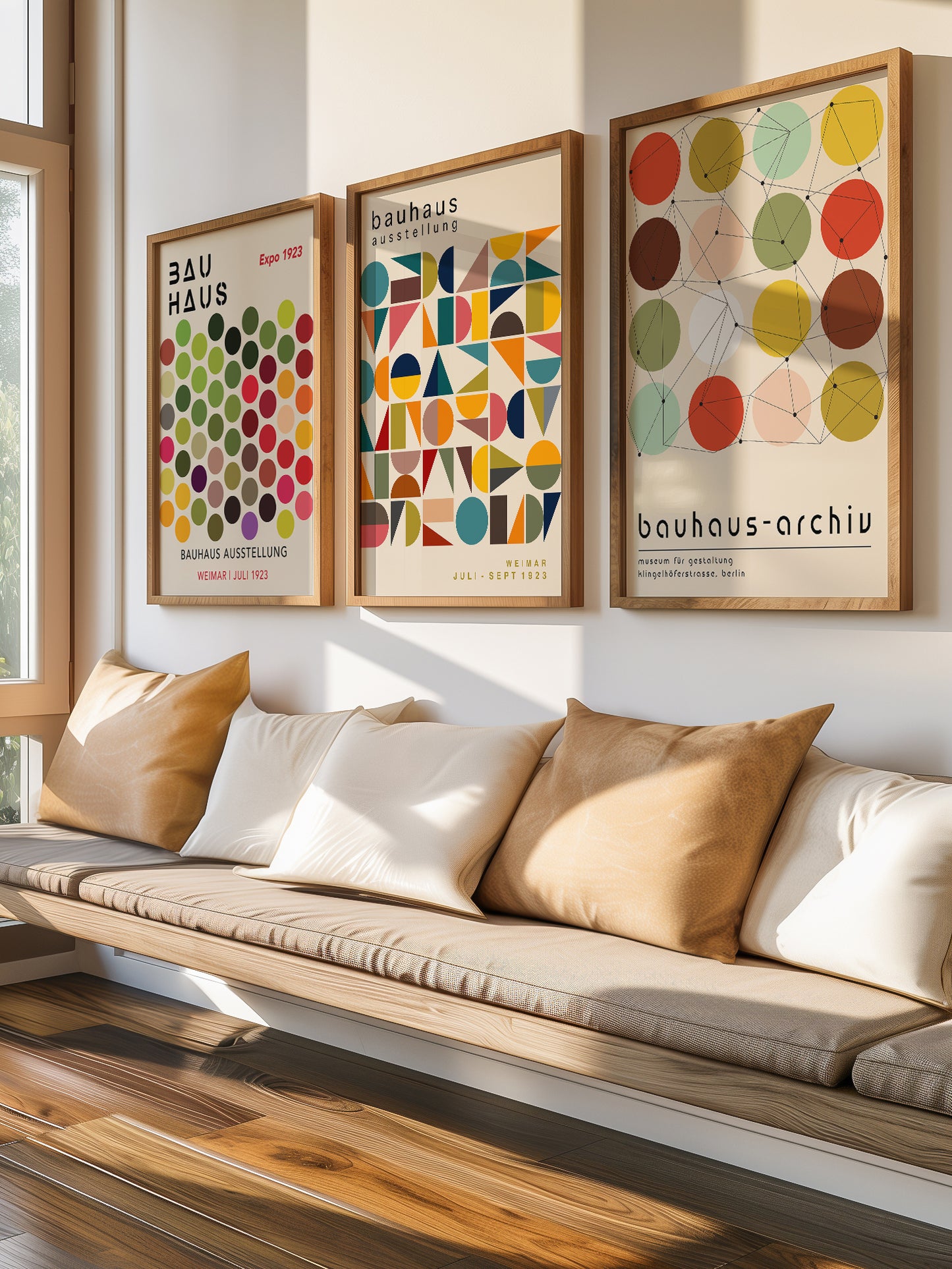 Set Of 3 Colourful Bauhaus Prints