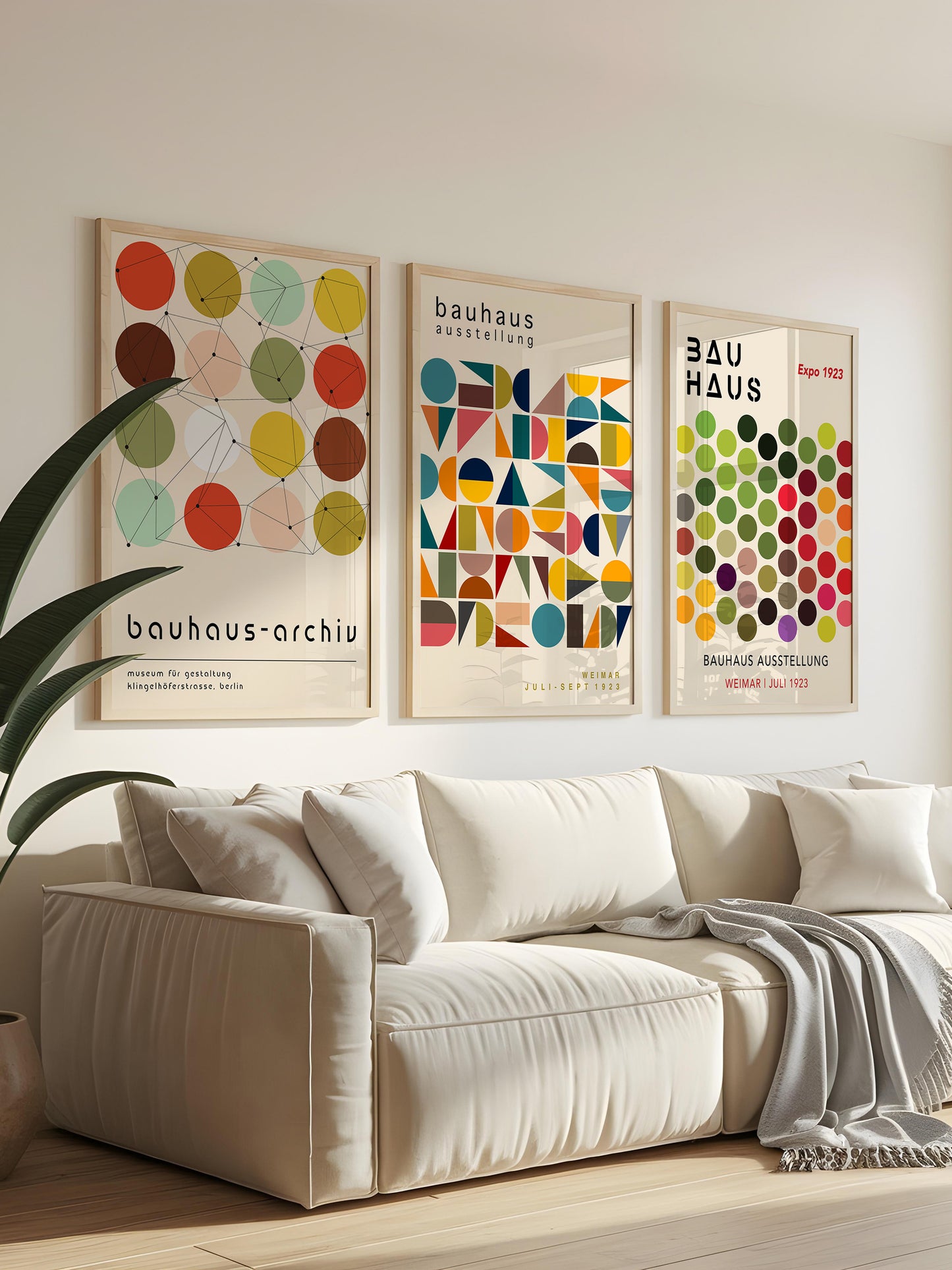 Set Of 3 Colourful Bauhaus Prints