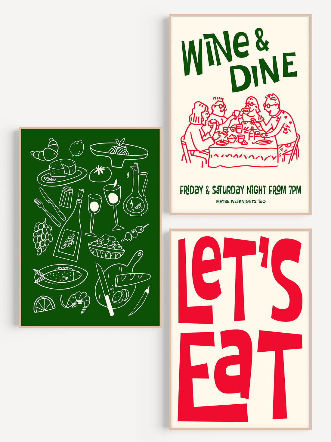 Set Of 3 Retro Kitchen Prints | Digital Download – Luxe Poster Co
