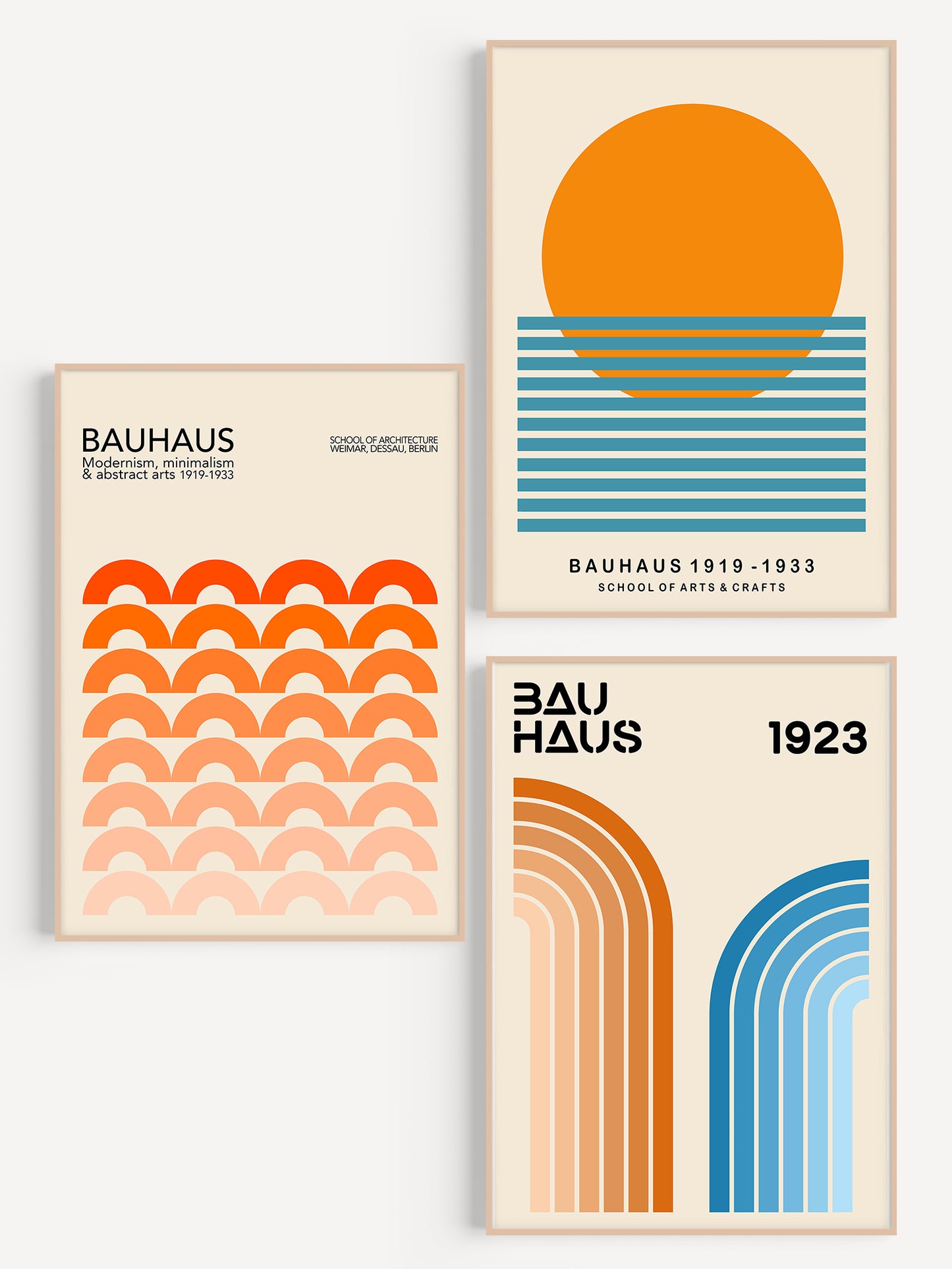 3 Mid Century Bauhaus Prints | Digital Download