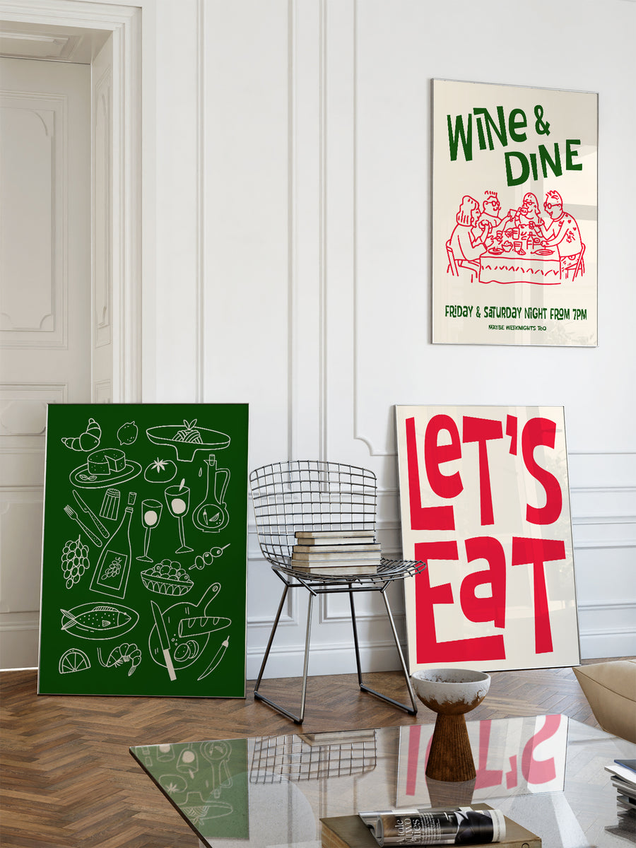 retro kitchen prints, set of 3, food wall art (digital... Set Of 3 Retro Kitchen Prints | Digital Download – Luxe Poster Co