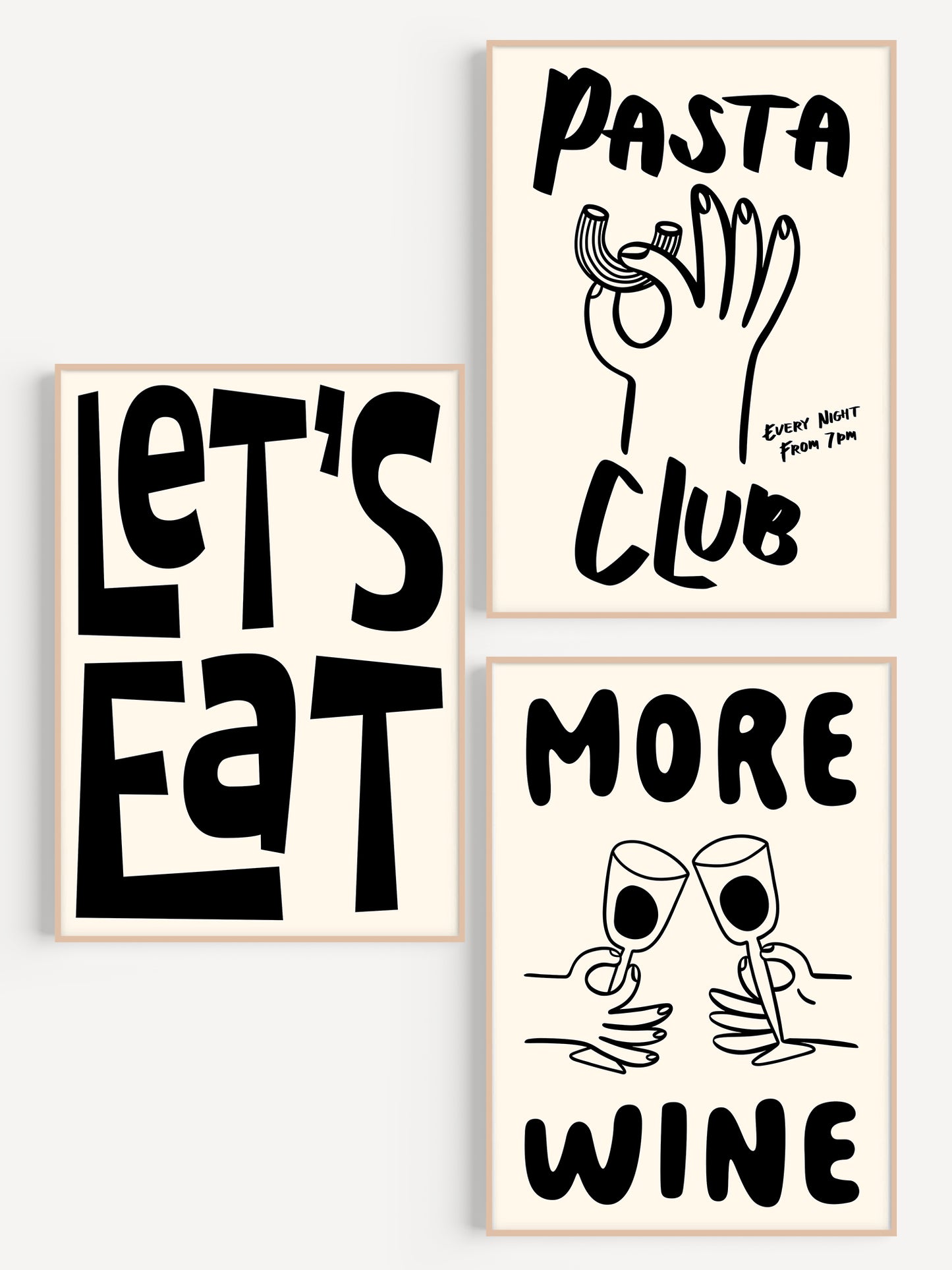 3 Retro Kitchen Prints | Digital Download
