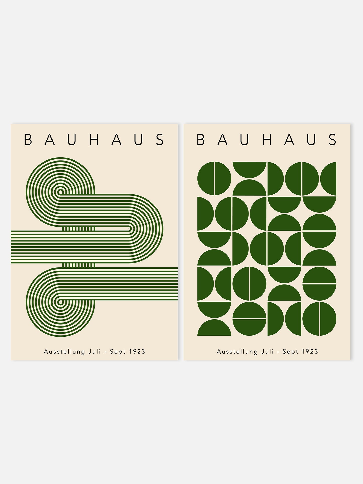 Set Of 2 Green Bauhaus Prints | Digital Download