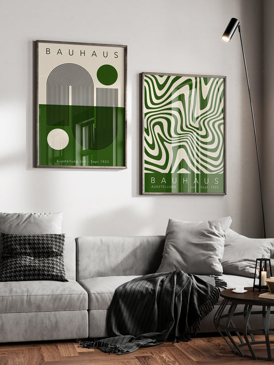 Green Bauhaus Poster Set