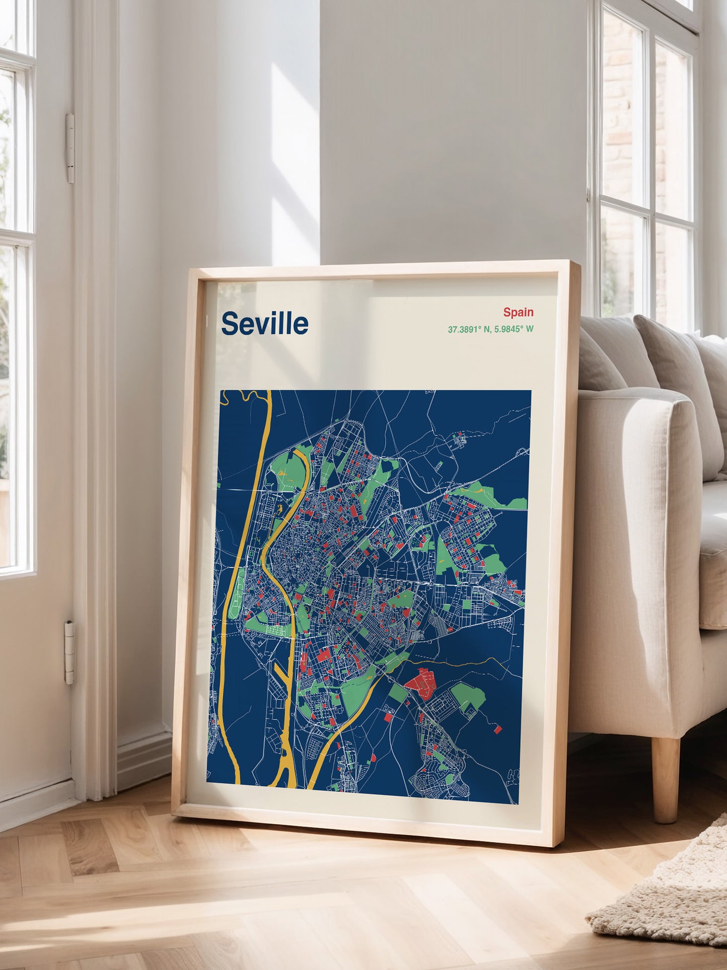 Seville City Map Print