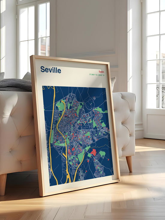 Seville City Map Print