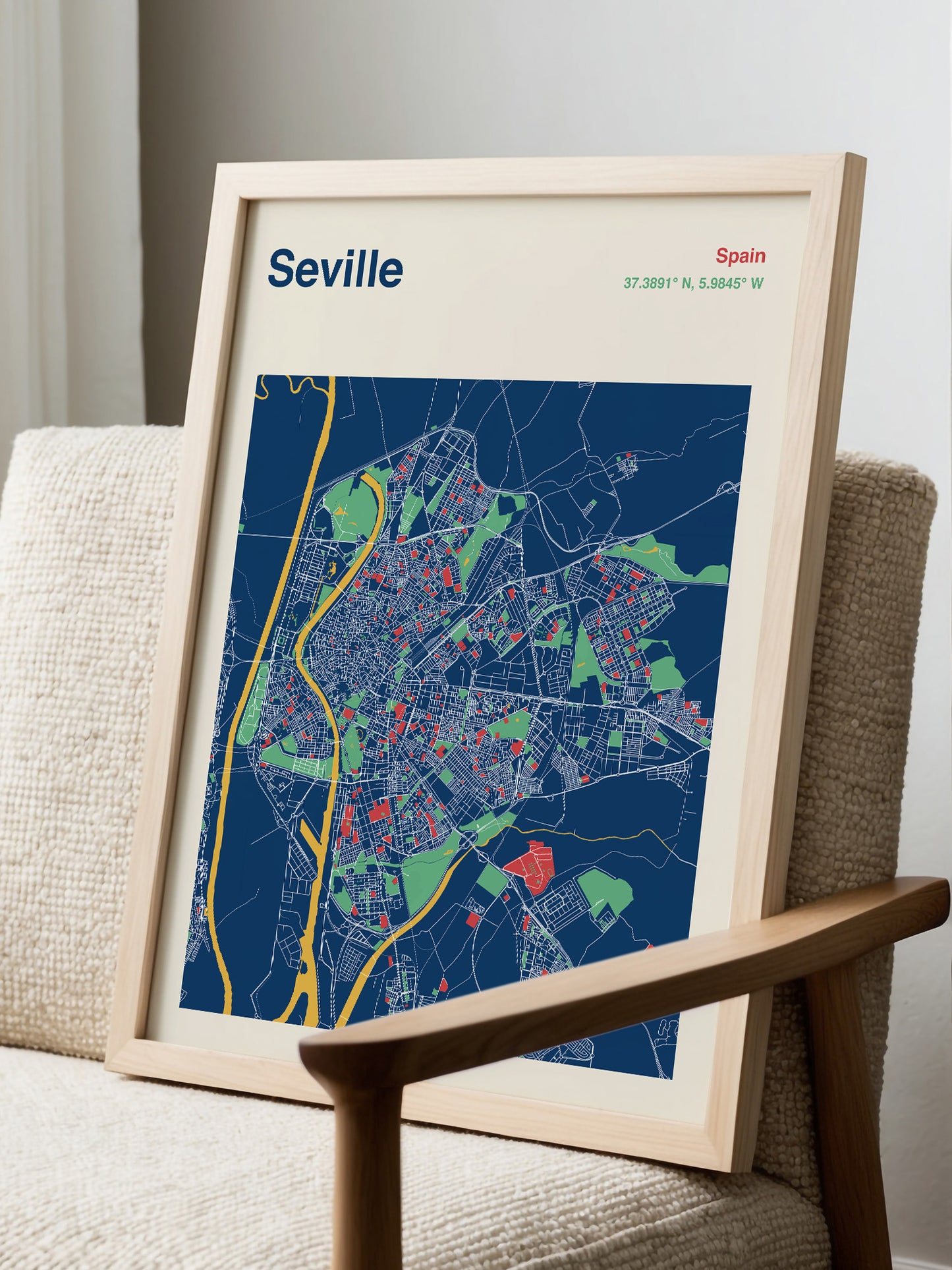 Seville City Map Print