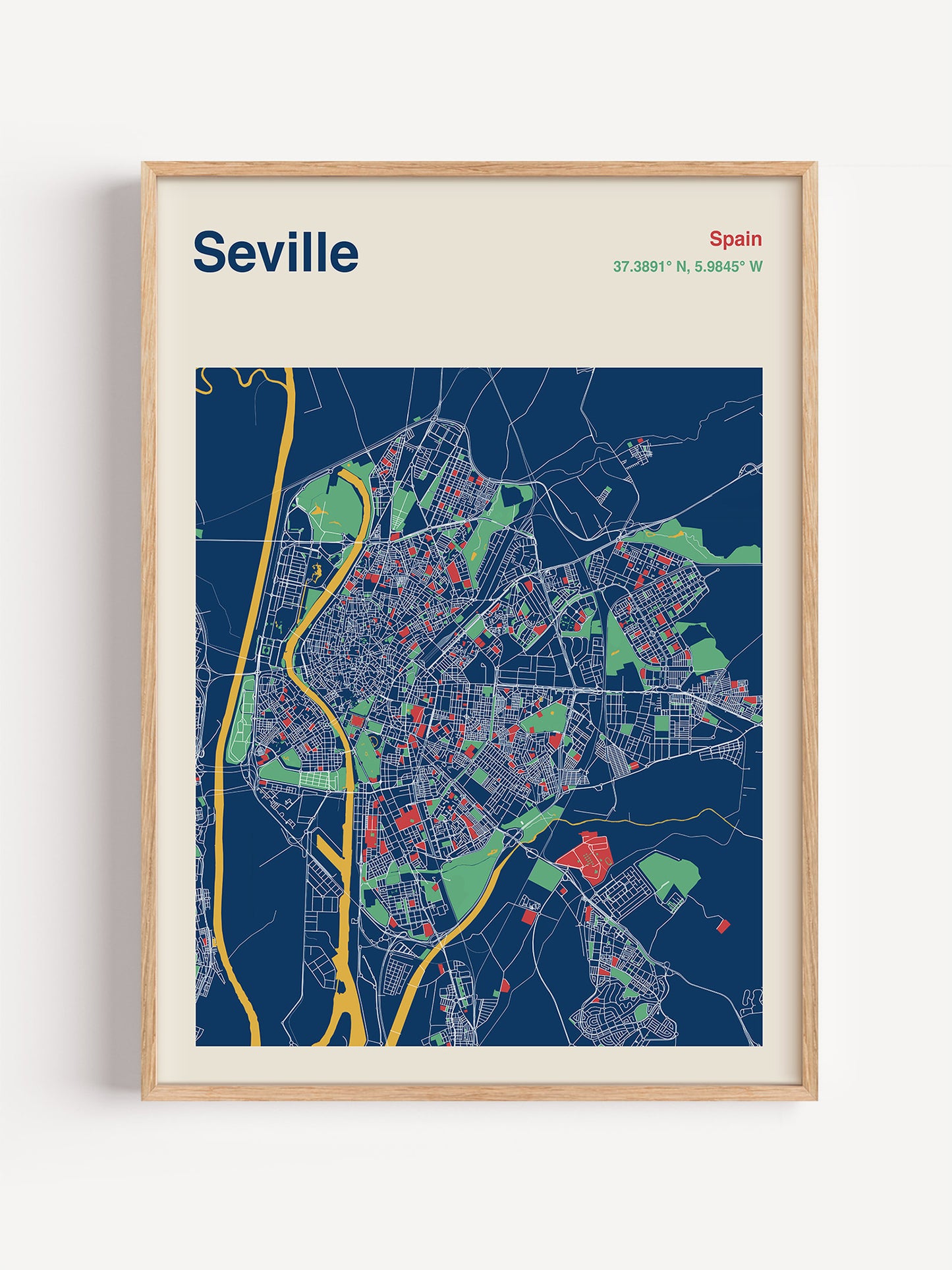 Seville City Map Print