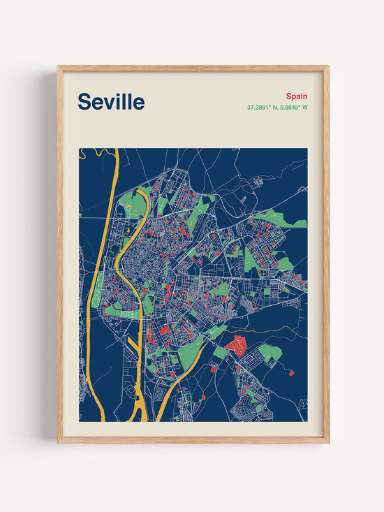 Seville City Map Print
