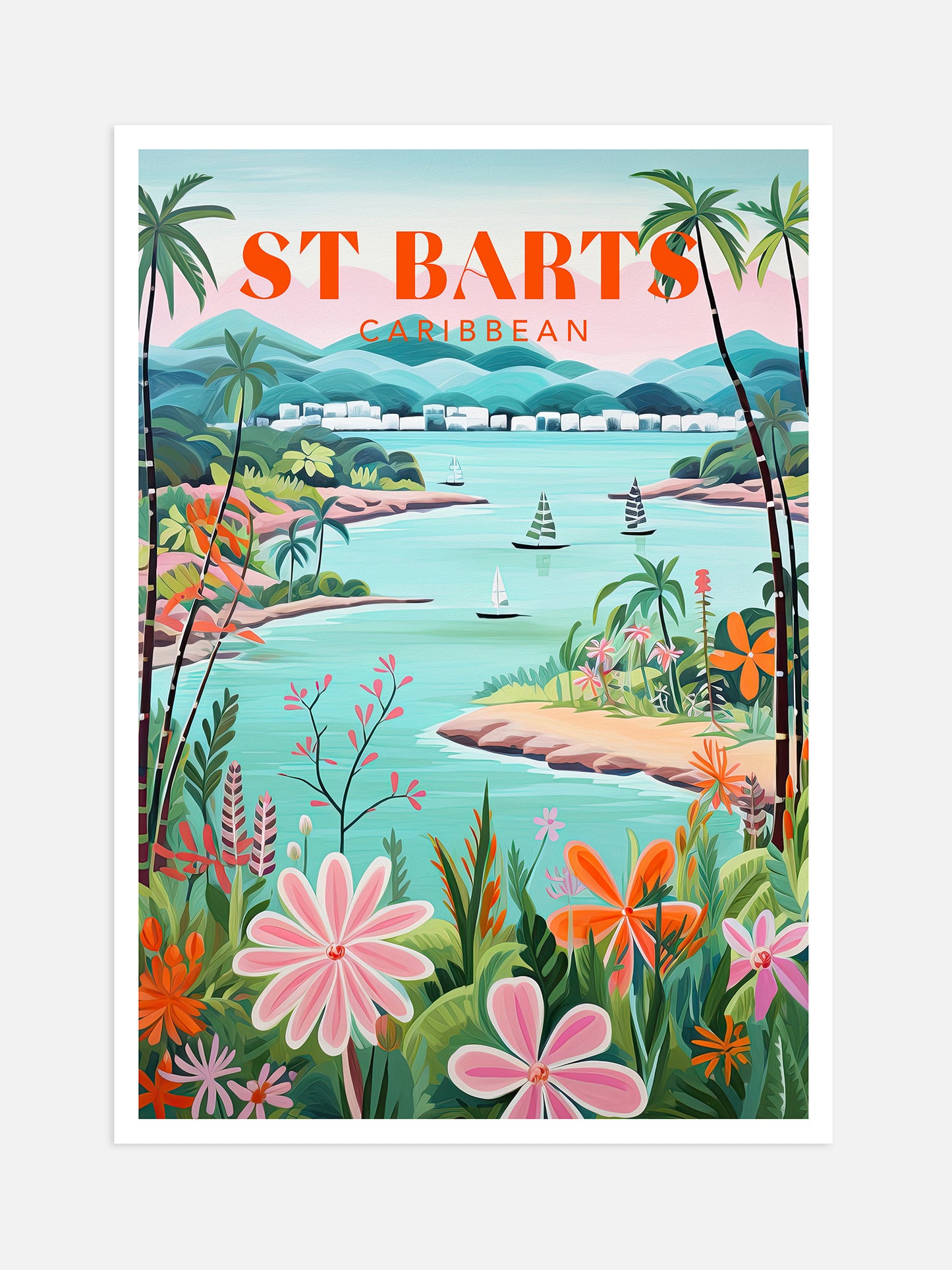 St Barts Travel Poster
