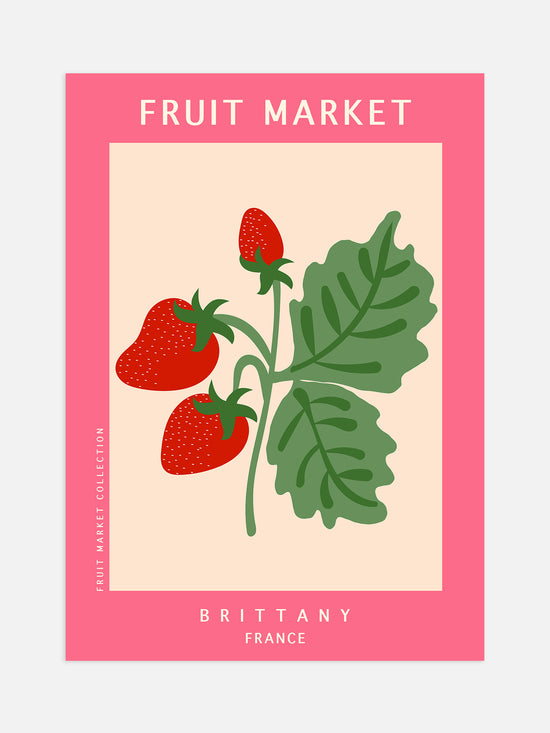 Strawberries Fruit Market Poster