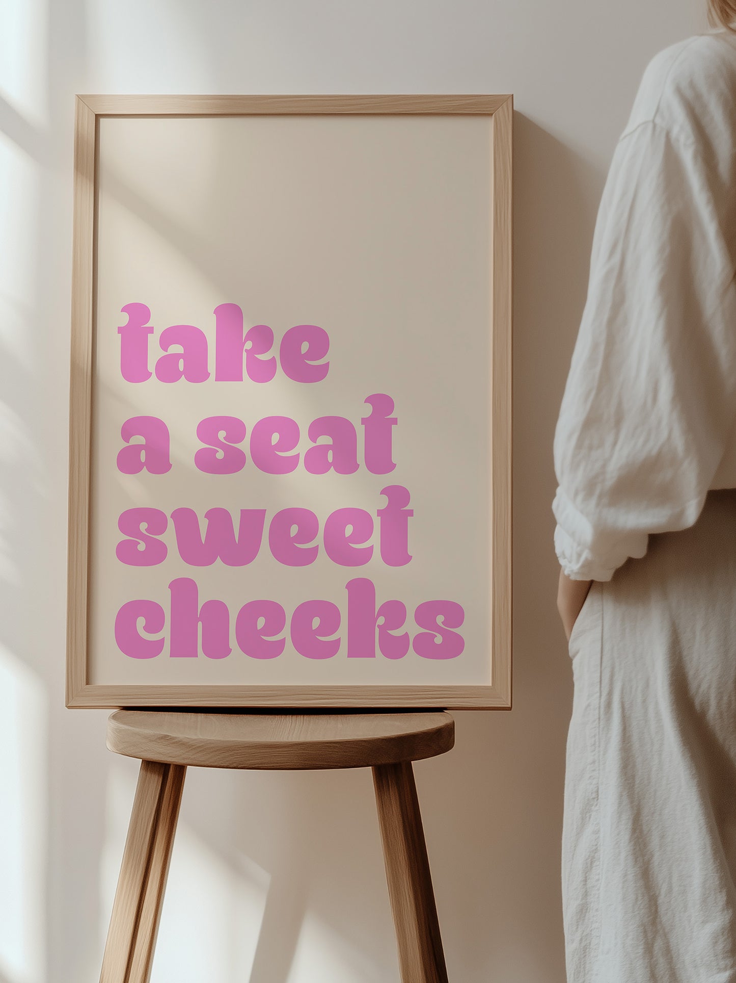 Take A Seat Sweet Cheeks Print | Pink