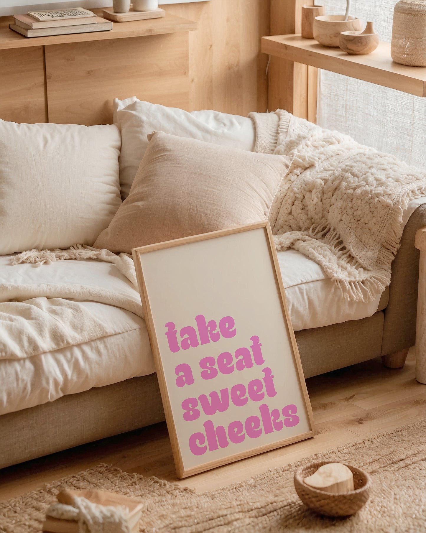Take A Seat Sweet Cheeks Print | Pink