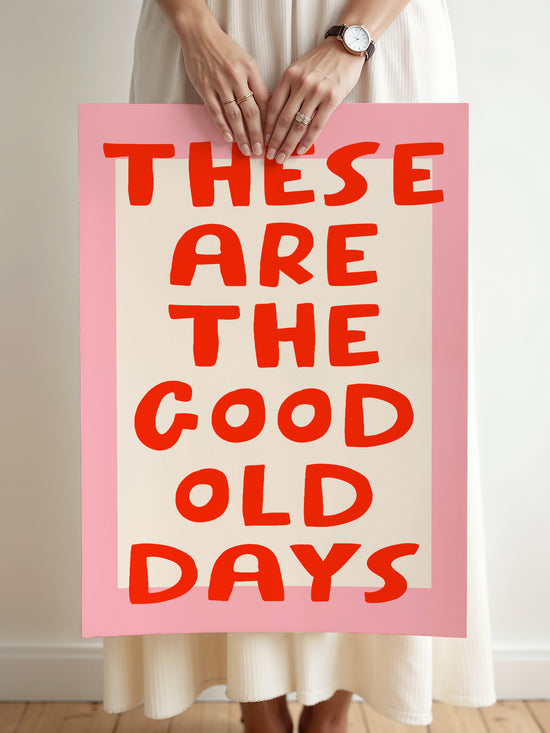 These Are The Good Old Day, Pink And Red Print