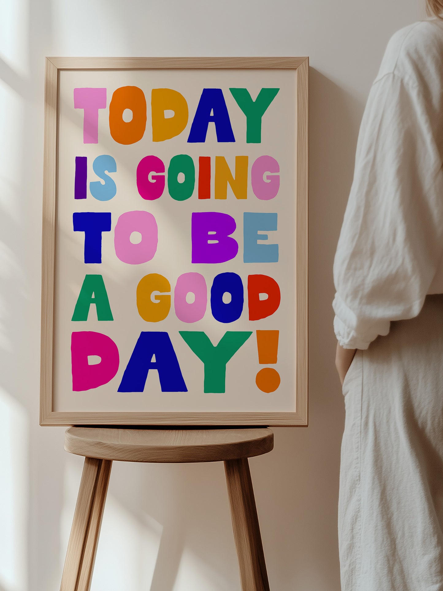 Positivity Quote Art Print | Rainbow