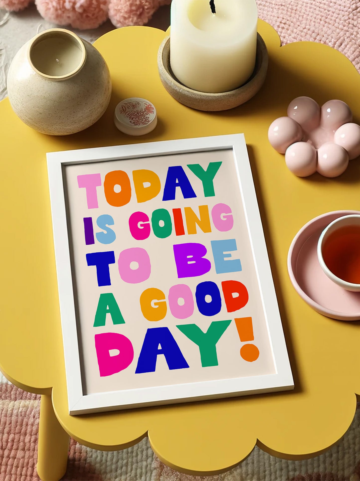 Positivity Quote Art Print | Rainbow