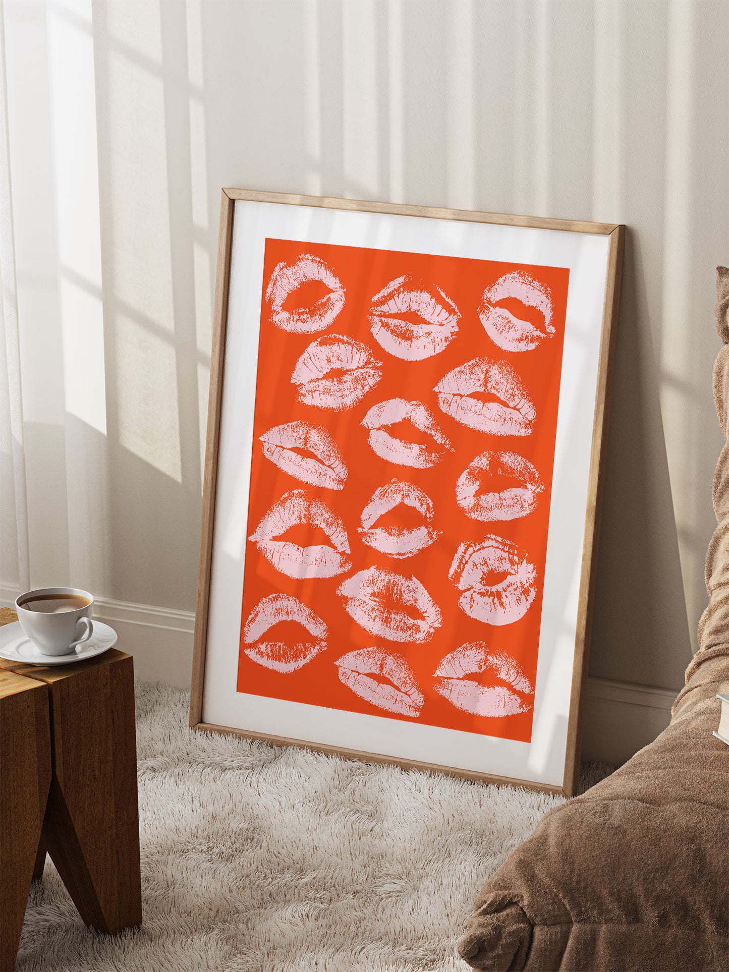 Trendy Lipstick Kisses Poster