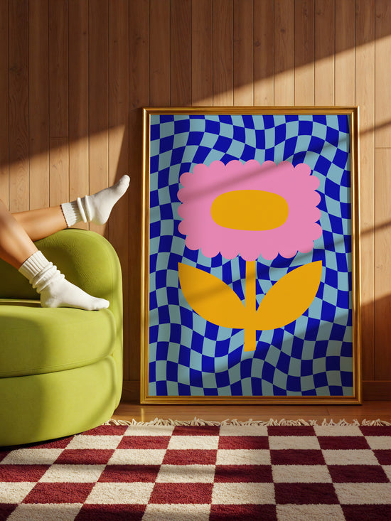 Retro Vibrant Flower Wall Art