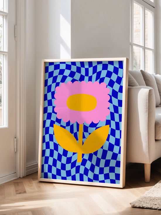 Retro Vibrant Flower Wall Art