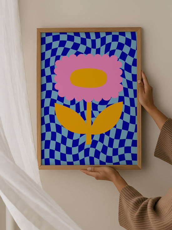 Retro Vibrant Flower Wall Art