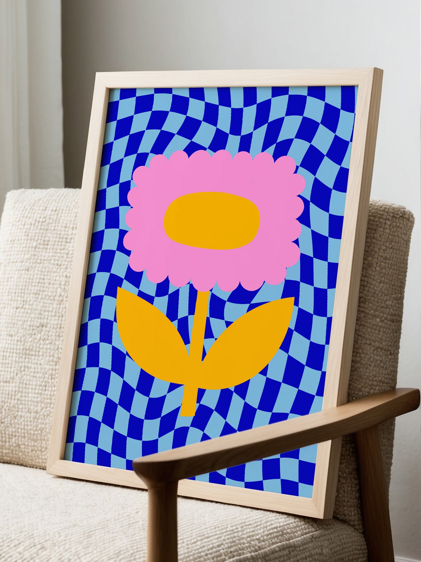 Retro Vibrant Flower Wall Art